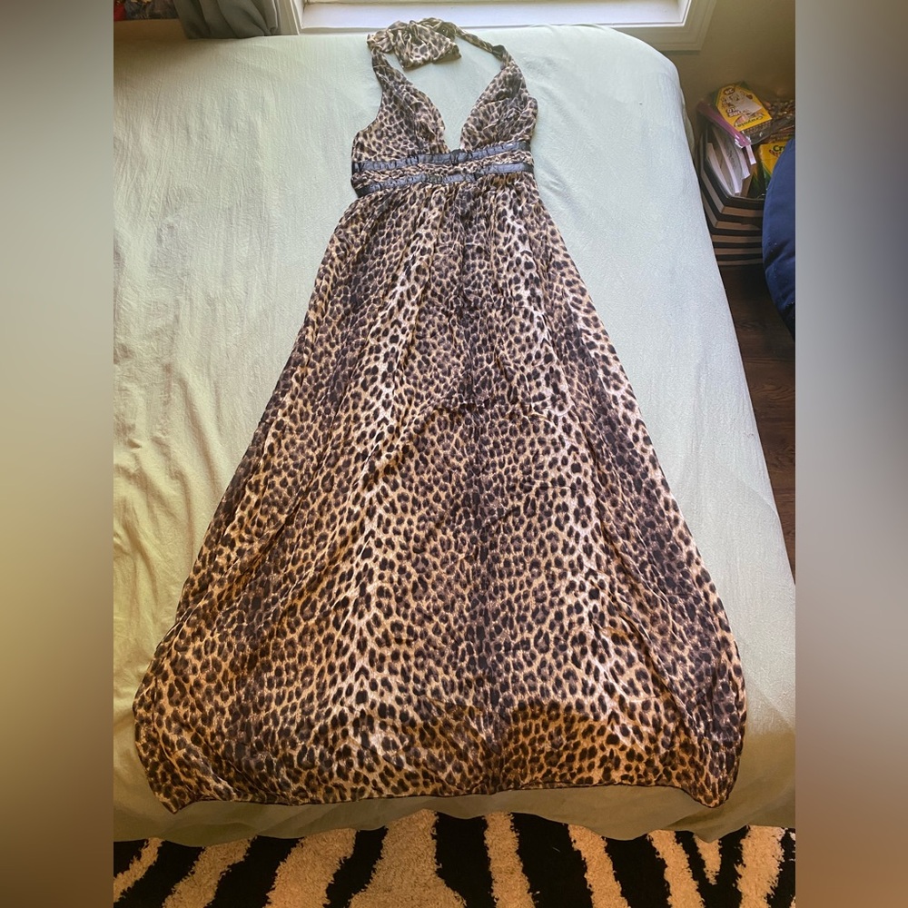 Vintage Y2K Cheetah Print Maxi Dress — Size Medium!!